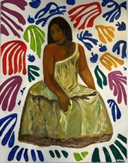 Menina from Tahití hnding the Parakeet