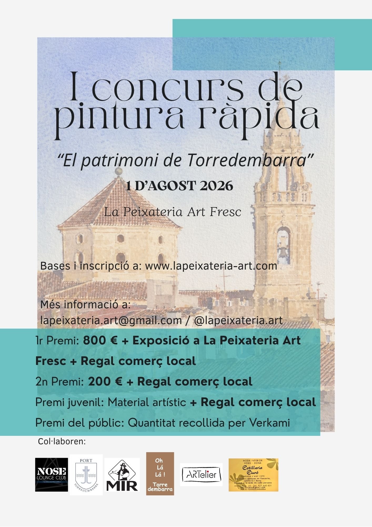 Cartell I Concurs Pintura ràpida La Peixateria Art Fresc Torredembarra 1 d'agost 2026